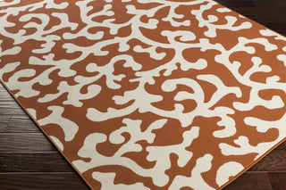 Artistic Weavers Myrtle Vancouver Bright Orange/Ivory Area Rug Corner Shot