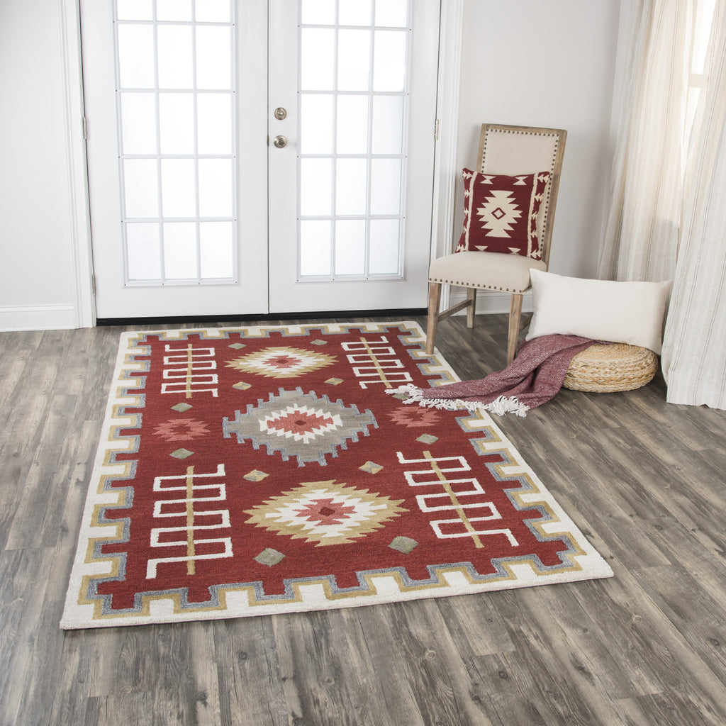 Rizzy Mesa MZ161B Red Area Rug  Feature