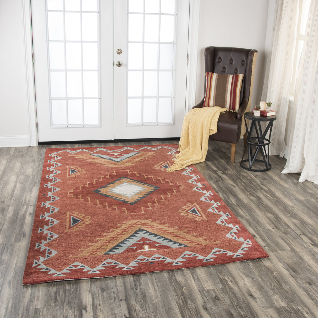 Rizzy Mesa MZ163B Rust Area Rug  Feature