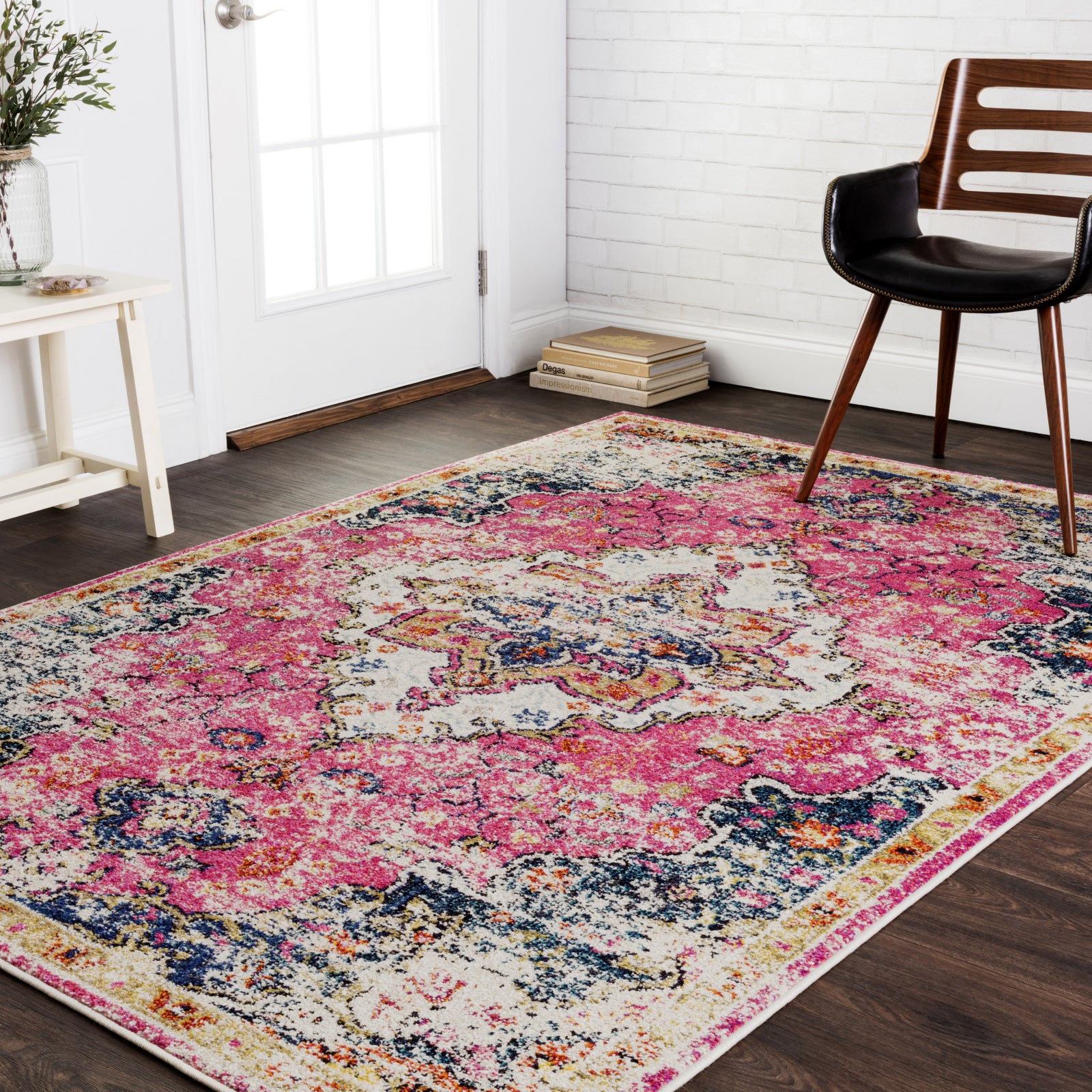 Colorful area rugs take the floor when decorating a room