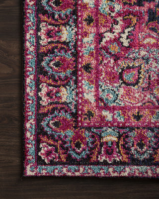 Loloi Nadia NN-06 Midnight/Pink Area Rug Corner On Wood