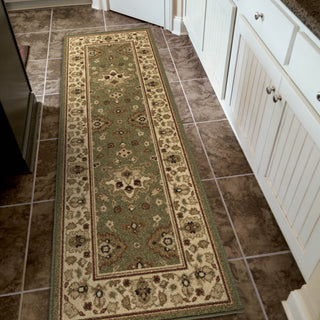 Orian Rugs Napa Shayd Green Area Rug Room Scene Runner