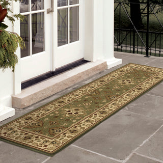 Orian Rugs Napa Shayd Green Area Rug Room Scene Runner