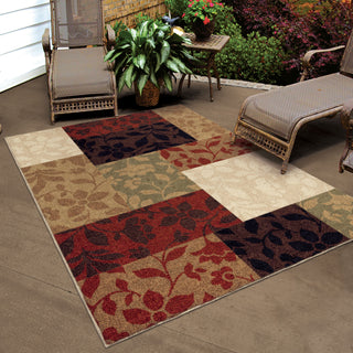 Orian Rugs Napa Floral Quilt Multi Area Rug Room Scene Feature