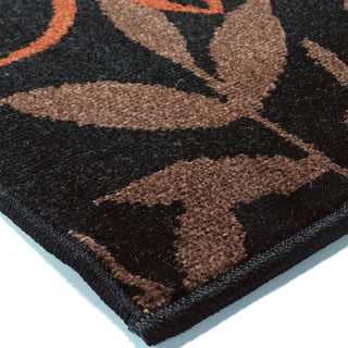 Orian Rugs Napa Fleur Medallions Black Area Rug Corner Shot