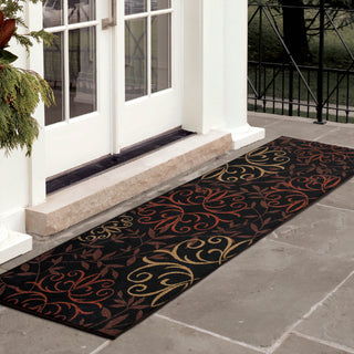 Orian Rugs Napa Fleur Medallions Black Area Rug Room Scene Runner