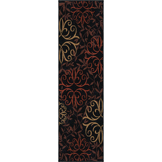 Orian Rugs Napa Fleur Medallions Black Area Rug Runner