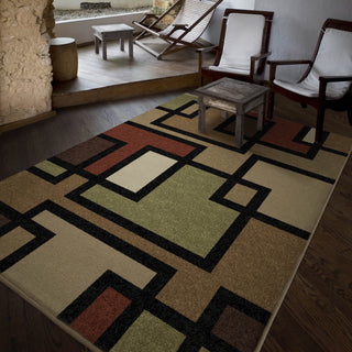 Orian Rugs Napa Blended Blocks Multi Area Rug Room Scene