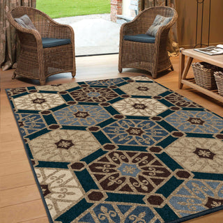 Orian Rugs Napa Pandu Blue Area Rug Room Scene Feature