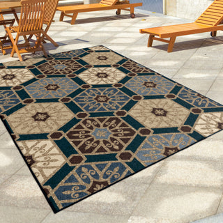 Orian Rugs Napa Pandu Blue Area Rug Room Scene