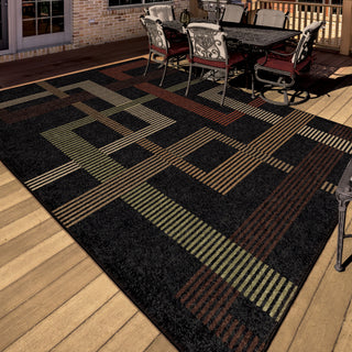 Orian Rugs Napa Arrowood Black Area Rug Room Scene