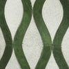 Nourison Natural Leather Hide Wavy Lines Green/Grey by Mina Victory 
