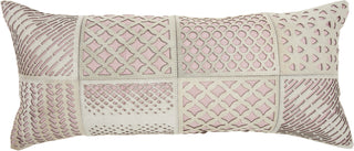 Nourison Natural Leather Hide Laser Cut Tiles Rose by Mina Victory 