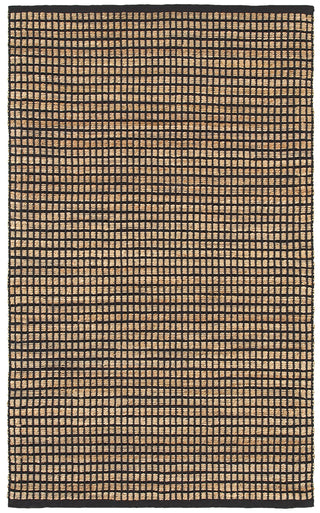 LR Resources Natural Fiber 03319 Black Area Rug 5' X 7'9''