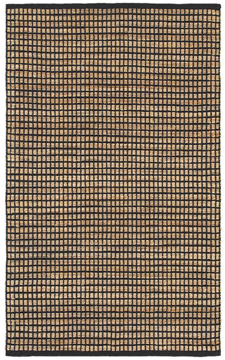 LR Resources Natural Fiber 03319 Black Hand Woven Area Rug 5' X 7'9''