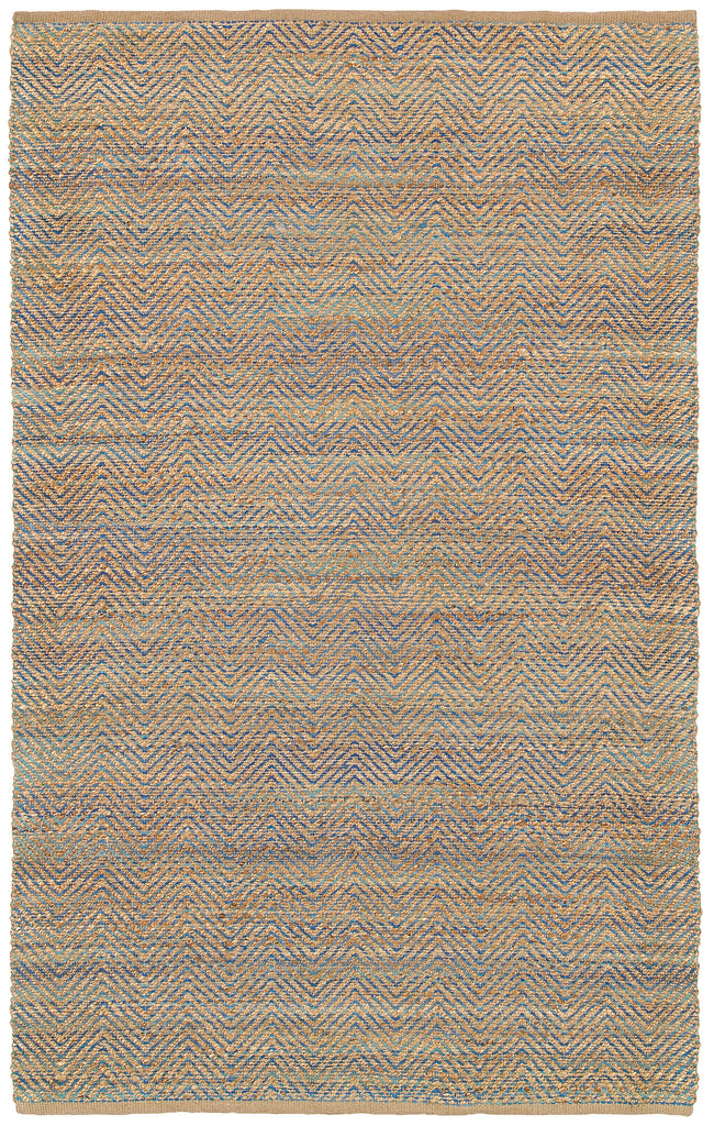 LR Resources Natural Fiber 03322 Blue Hand Woven Area Rug 5' X 7'9''