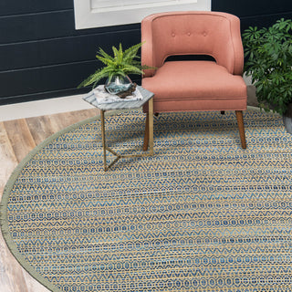 LR Resources Natural Fiber 03330 Blue Area Rug Lifestyle Image Feature