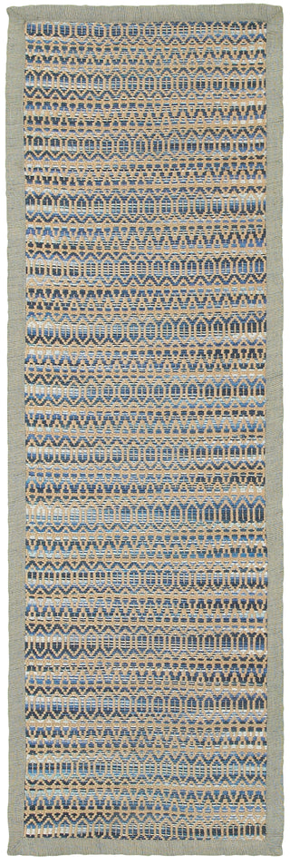 LR Resources Natural Fiber 03330 Blue Area Rug 2'6 X 7'9 Runner