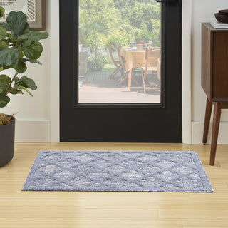 Nourison Easy Care NES01 Denim Blue Area Rug Room Image