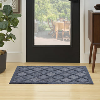 Nourison Easy Care NES01 Navy Blue Area Rug Room Image