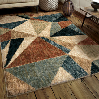 Orian Rugs New Horizons Glass Pane Multi Area Rug Room Scene Feature