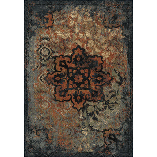 Orian Rugs New Horizons Elegant Medallion Ray Blue Area Rug main image