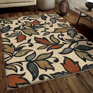 Orian Rugs New Horizons Leaves Akimbo Multi Area Rug Room Scene Feature