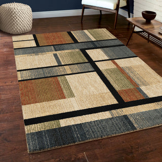 Orian Rugs New Horizons Blocked Colors Multi Area Rug Room Scene Feature