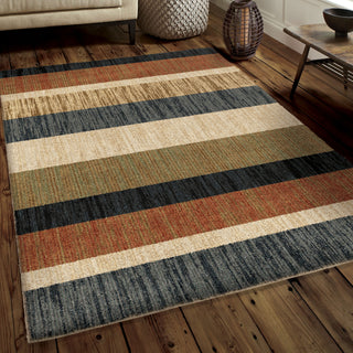 Orian Rugs New Horizons Layered Sand Multi Area Rug Room Scene Feature