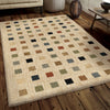 Orian Rugs New Horizons City Squares Beige Area Rug Room Scene Feature