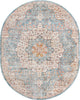 Unique Loom Newport T-NWPT1 Blue Area Rug Oval Top-down Image
