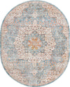 Unique Loom Newport T-NWPT1 Blue Area Rug Oval Top-down Image