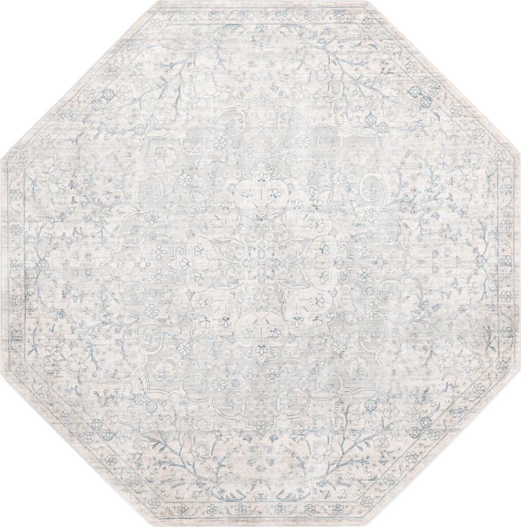Unique Loom Newport T-NWPT1 Gray Area Rug Octagon Lifestyle Image Feature