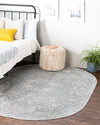 Unique Loom Newport T-NWPT1 Gray Area Rug Oval Lifestyle Image