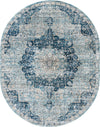 Unique Loom Newport T-NWPT1 Navy Blue Area Rug Oval Top-down Image