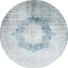 Unique Loom Newport T-NWPT1 Navy Blue Area Rug Round Top-down Image