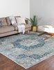 Unique Loom Newport T-NWPT1 Navy Blue Area Rug Square Lifestyle Image