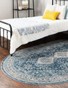 Unique Loom Newport T-NWPT2 Navy Blue Area Rug Oval Lifestyle Image