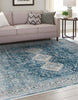 Unique Loom Newport T-NWPT2 Navy Blue Area Rug Square Lifestyle Image