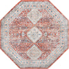 Unique Loom Newport T-NWPT2 Red Area Rug Octagon Top-down Image