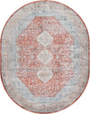 Unique Loom Newport T-NWPT2 Red Area Rug Oval Top-down Image