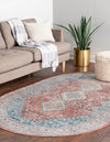 Unique Loom Newport T-NWPT2 Red Area Rug Oval Lifestyle Image