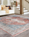 Unique Loom Newport T-NWPT2 Red Area Rug Square Lifestyle Image