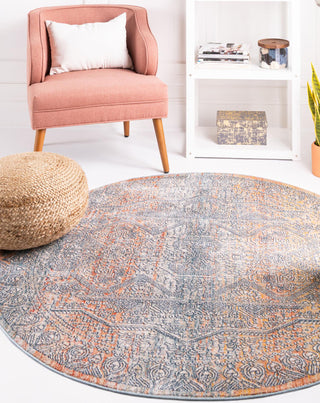 Unique Loom Newport T-NWPT3 Multi Area Rug Round Lifestyle Image