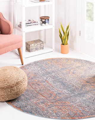 Unique Loom Newport T-NWPT3 Multi Area Rug Round Lifestyle Image