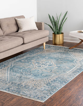 Unique Loom Newport T-NWPT4 Blue Area Rug Rectangle Lifestyle Image