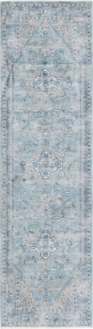 Unique Loom Newport T-NWPT4 Blue Area Rug Runner Top-down Image