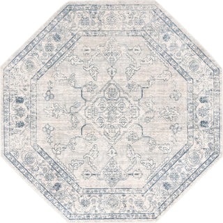 Unique Loom Newport T-NWPT4 Gray Area Rug Octagon Top-down Image
