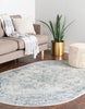 Unique Loom Newport T-NWPT4 Gray Area Rug Oval Lifestyle Image