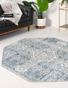 Unique Loom Newport T-NWPT5 Gray Area Rug Octagon Lifestyle Image Feature
